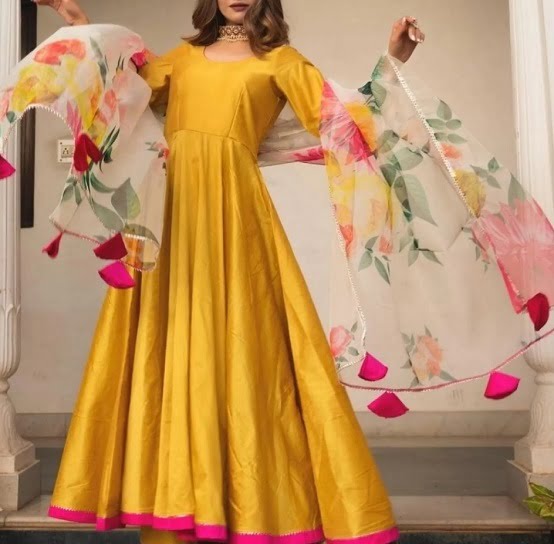 Laxmipati Bsy & Banjara Gold Yellow Kurti With Two Fabrics By Giving D –  Laxmipati Sarees | Sale